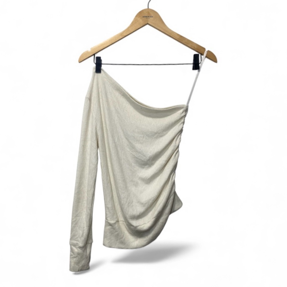 LNA Asymmetrical Off Shoulder Top Creamy/White size S - Picture 2 of 8